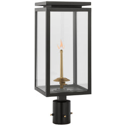 Chapman & Myers Fresno Medium Gas Post in Matte Black with Clear Glass
