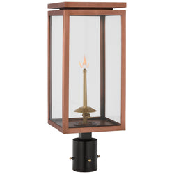 Chapman & Myers Fresno Medium Gas Post in Soft Copper with Clear Glass