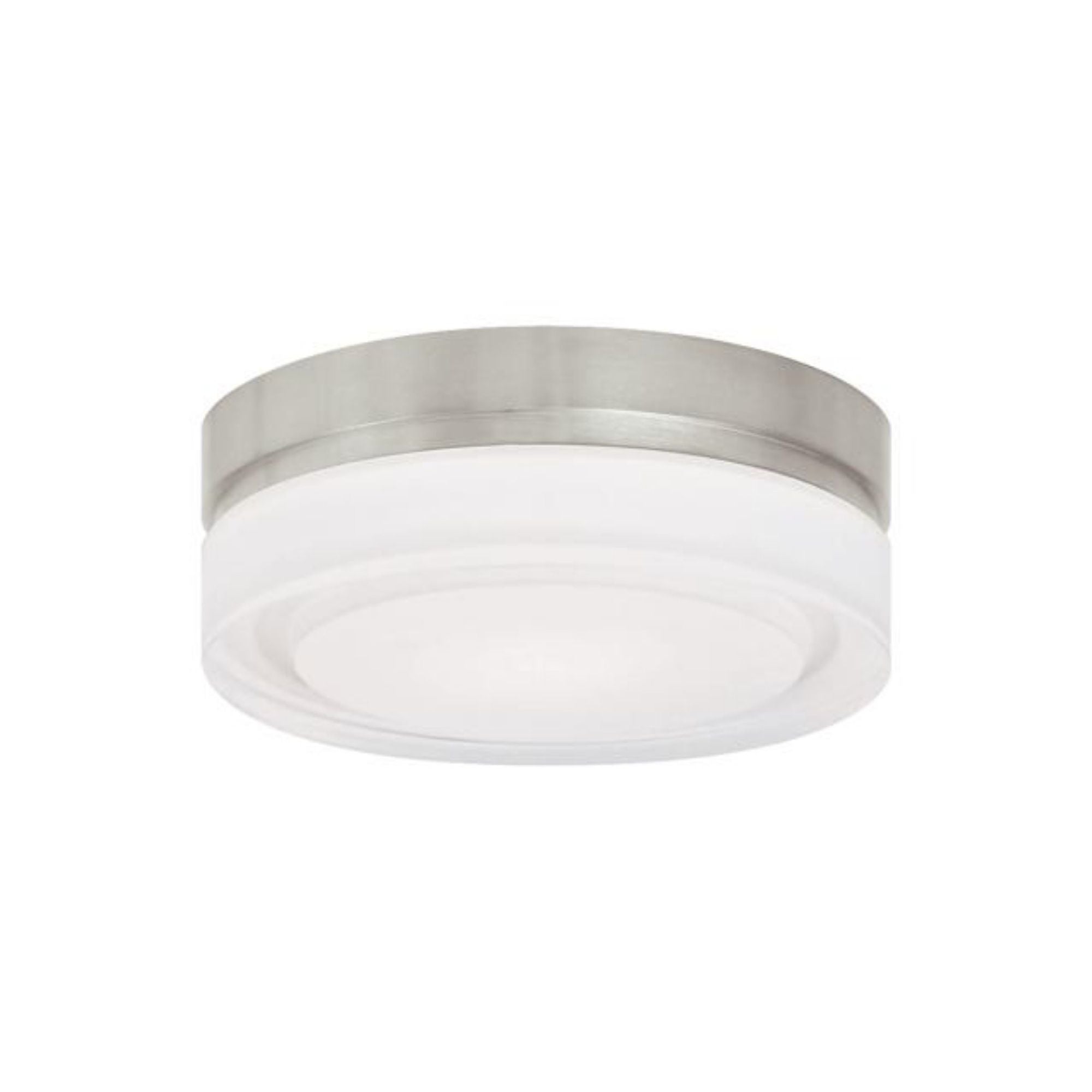 Cirque Small Flush Mount Flush & Semi-Flush Mount, Wall Collection 1-Light LED 2700K Satin Nickel by Sean Lavin