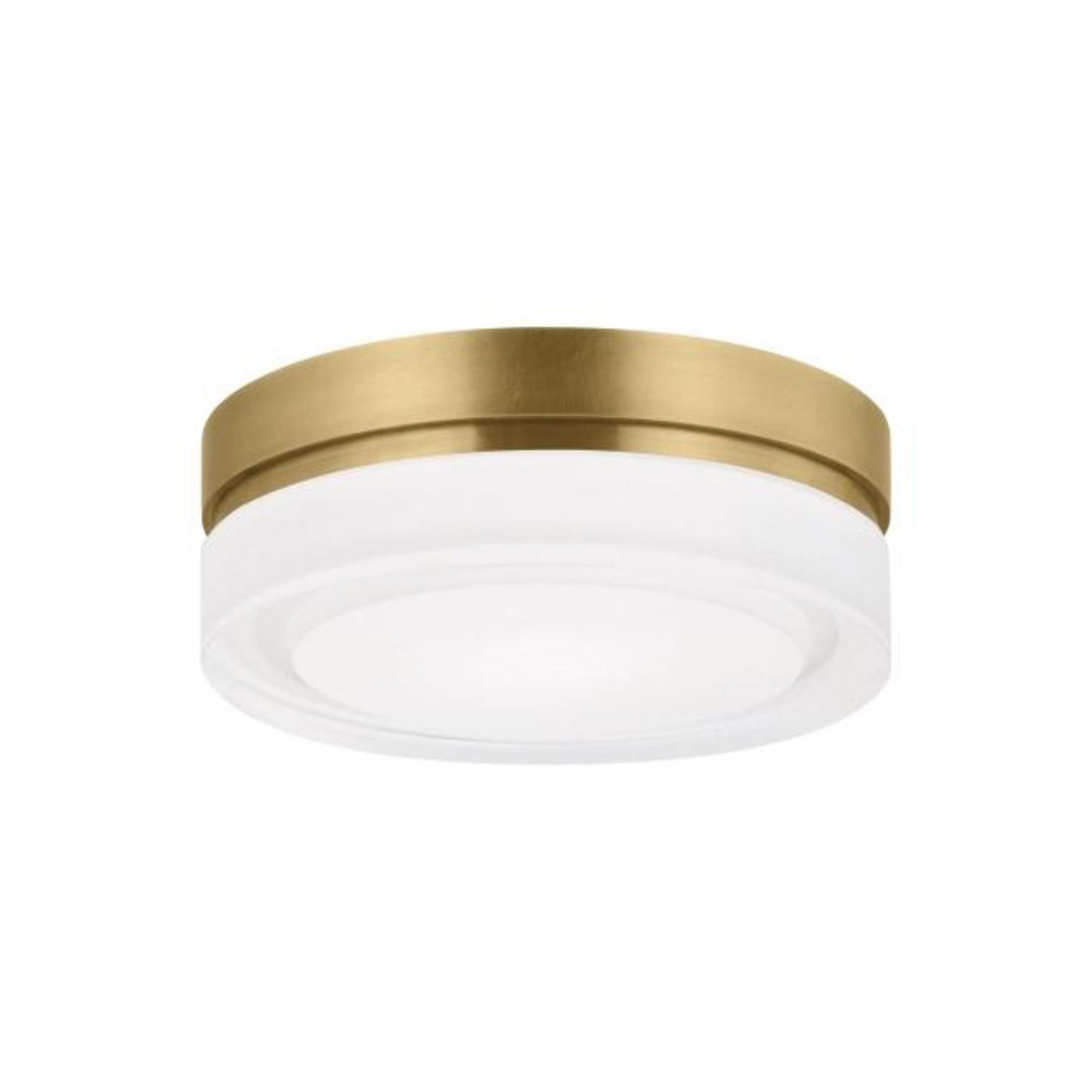 Cirque Small Flush Mount Flush & Semi-Flush Mount, Wall Collection 1-Light LED 2700K Natural Brass by Sean Lavin