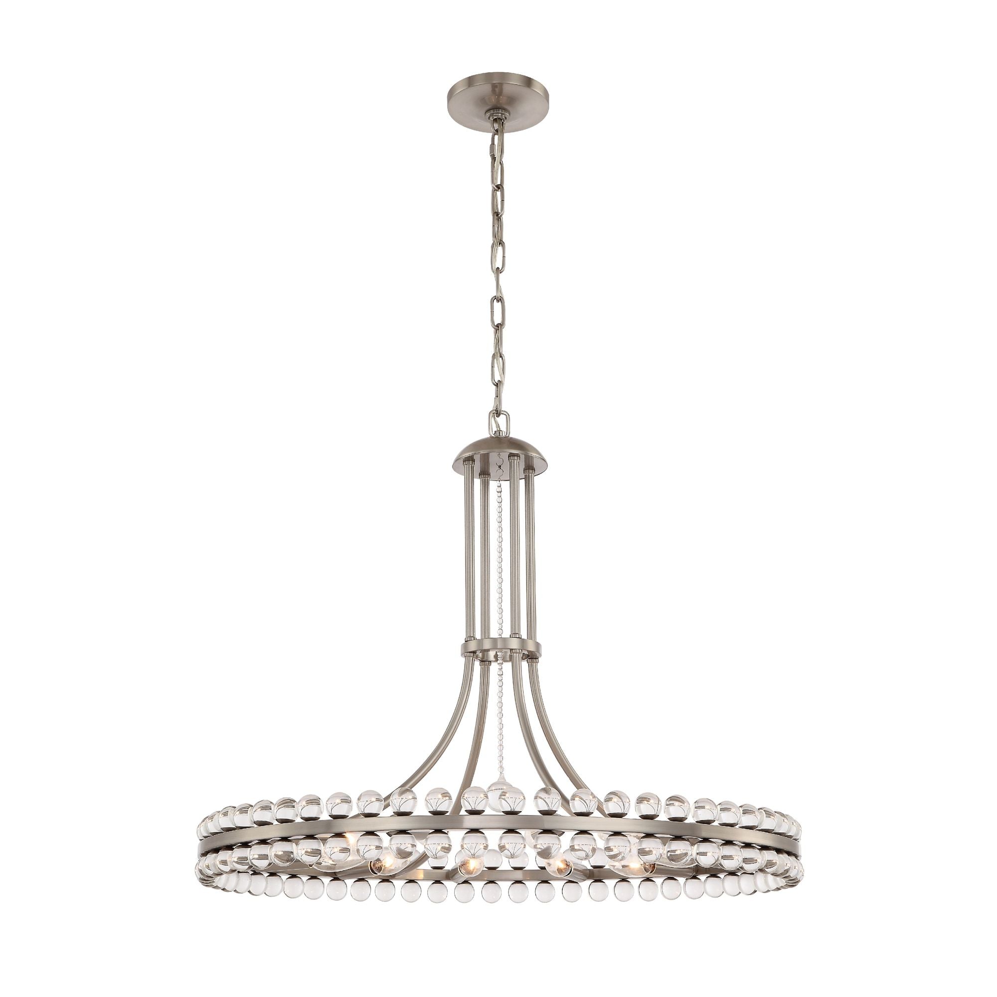 Clover 12 Light Brushed Nickel Chandelier