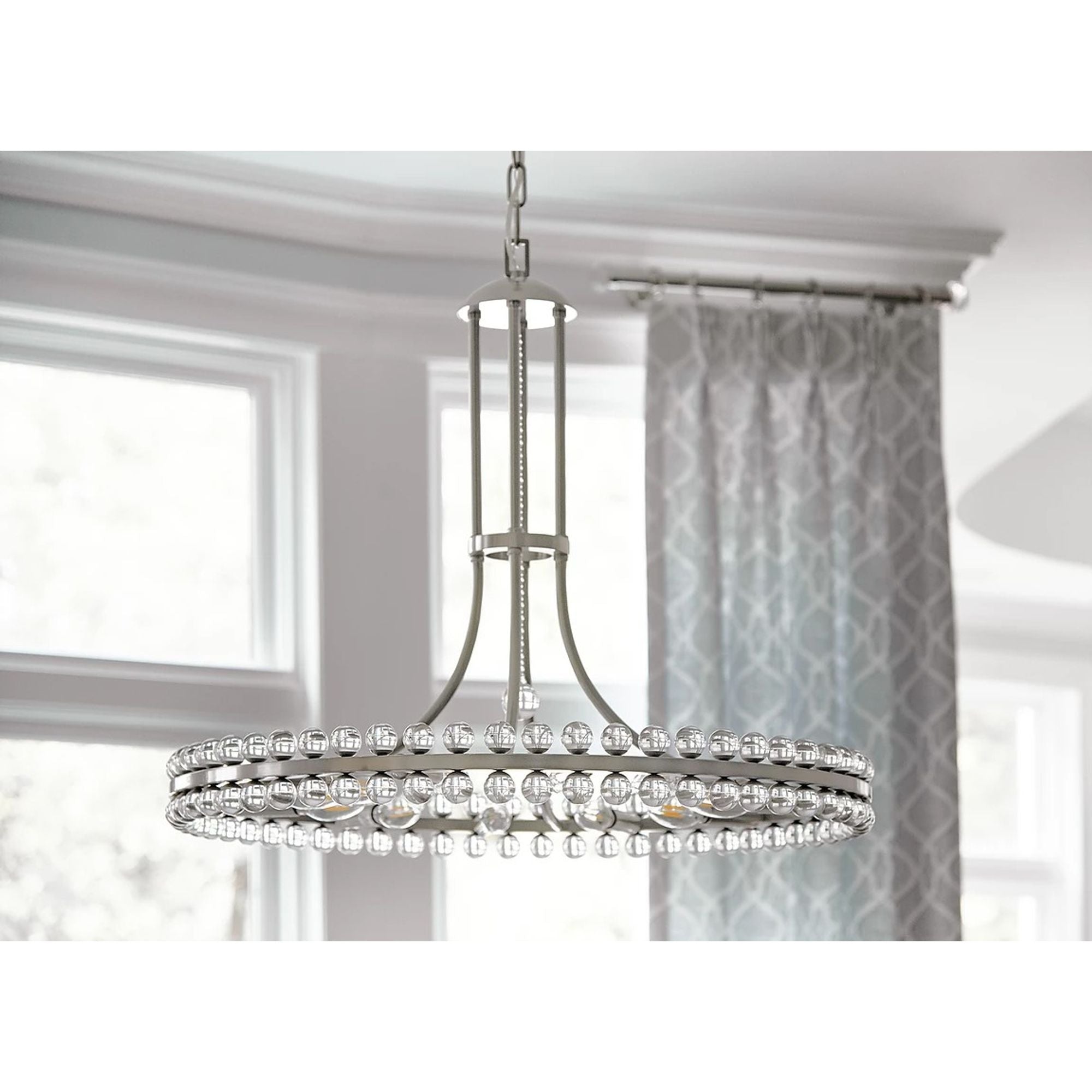 Clover 12 Light Brushed Nickel Chandelier