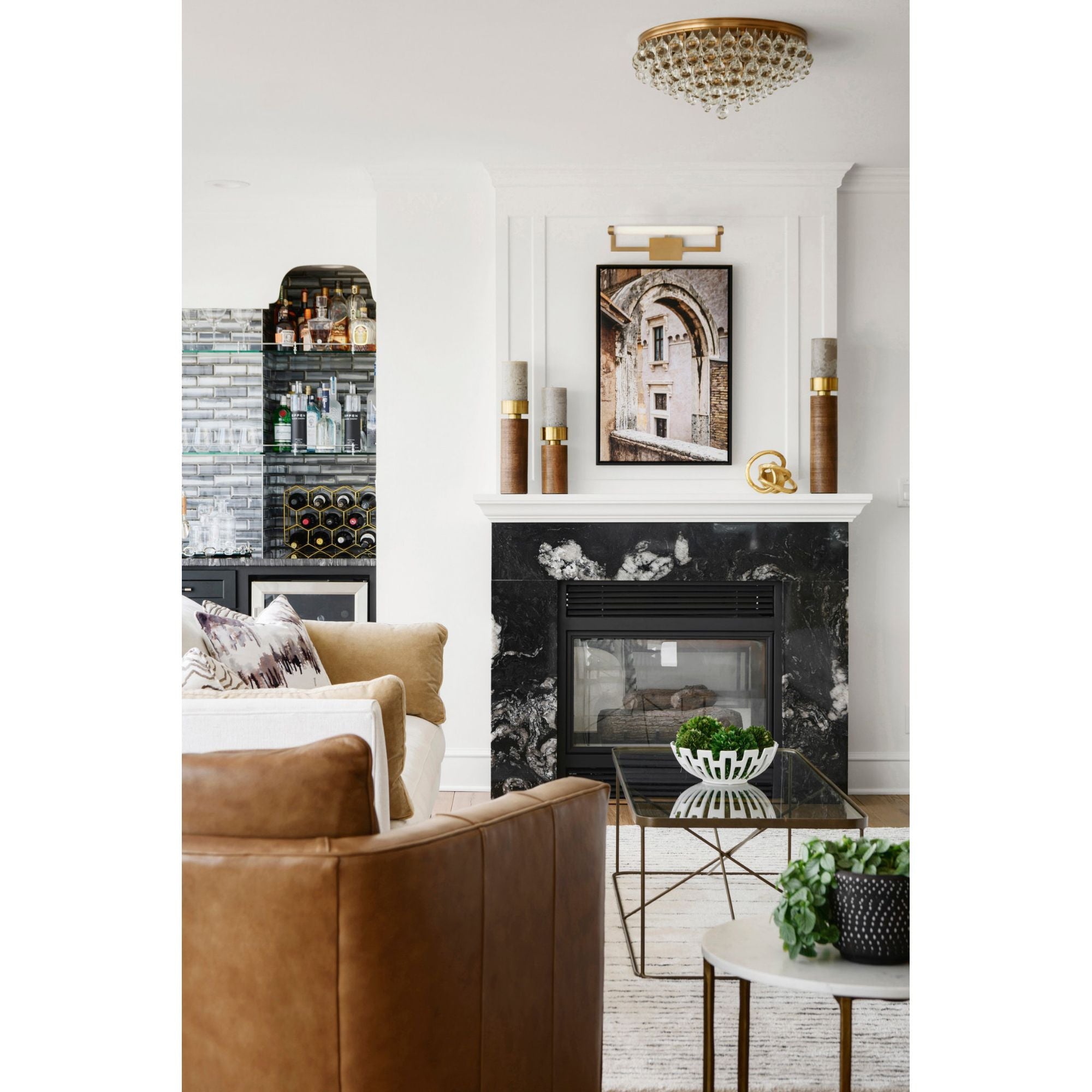 Clinton Integrated LED Vibrant Gold Picture Light Glass 26.25"W x 8"H x 5"D