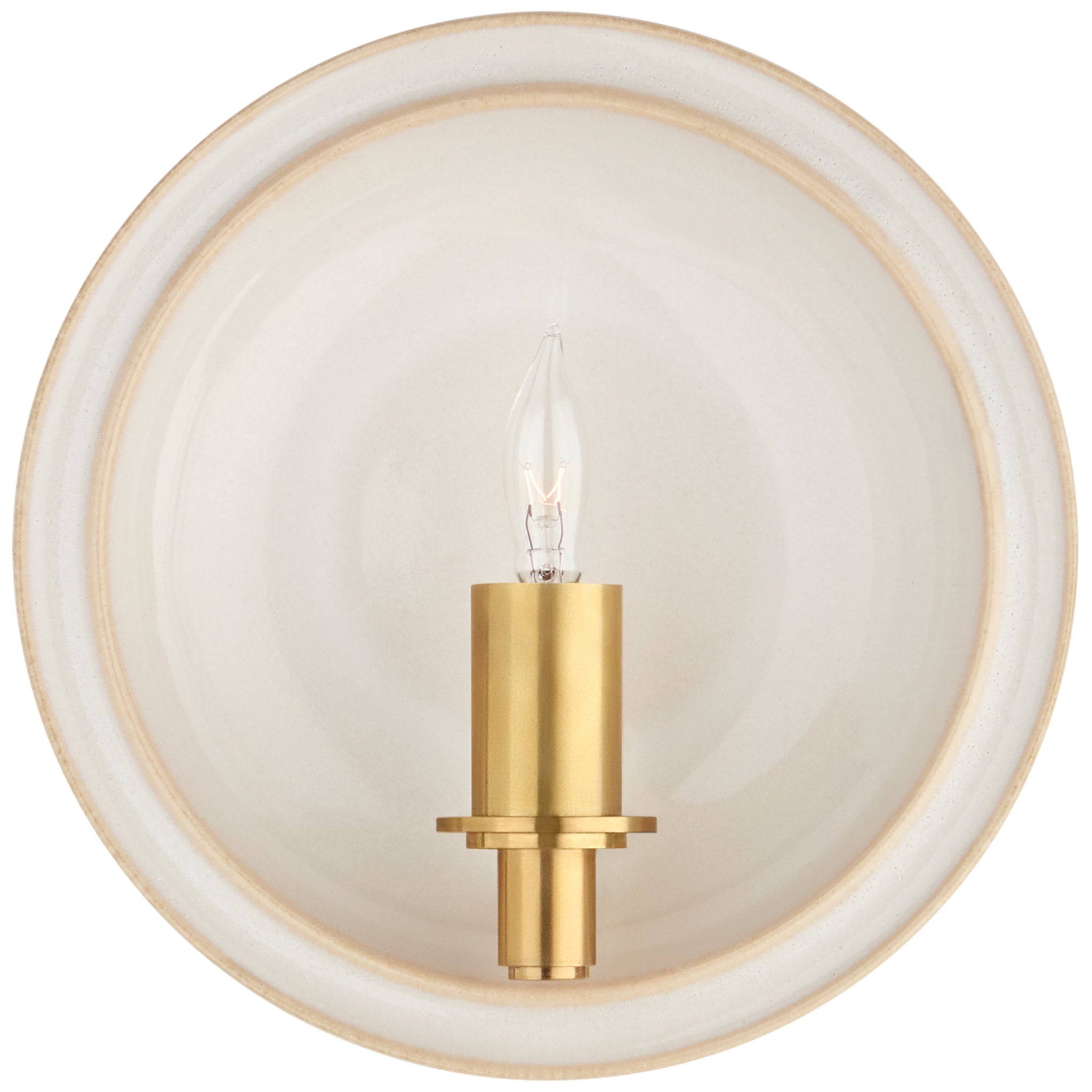 Christopher Spitzmiller Leeds Small Round Sconce in Ivory