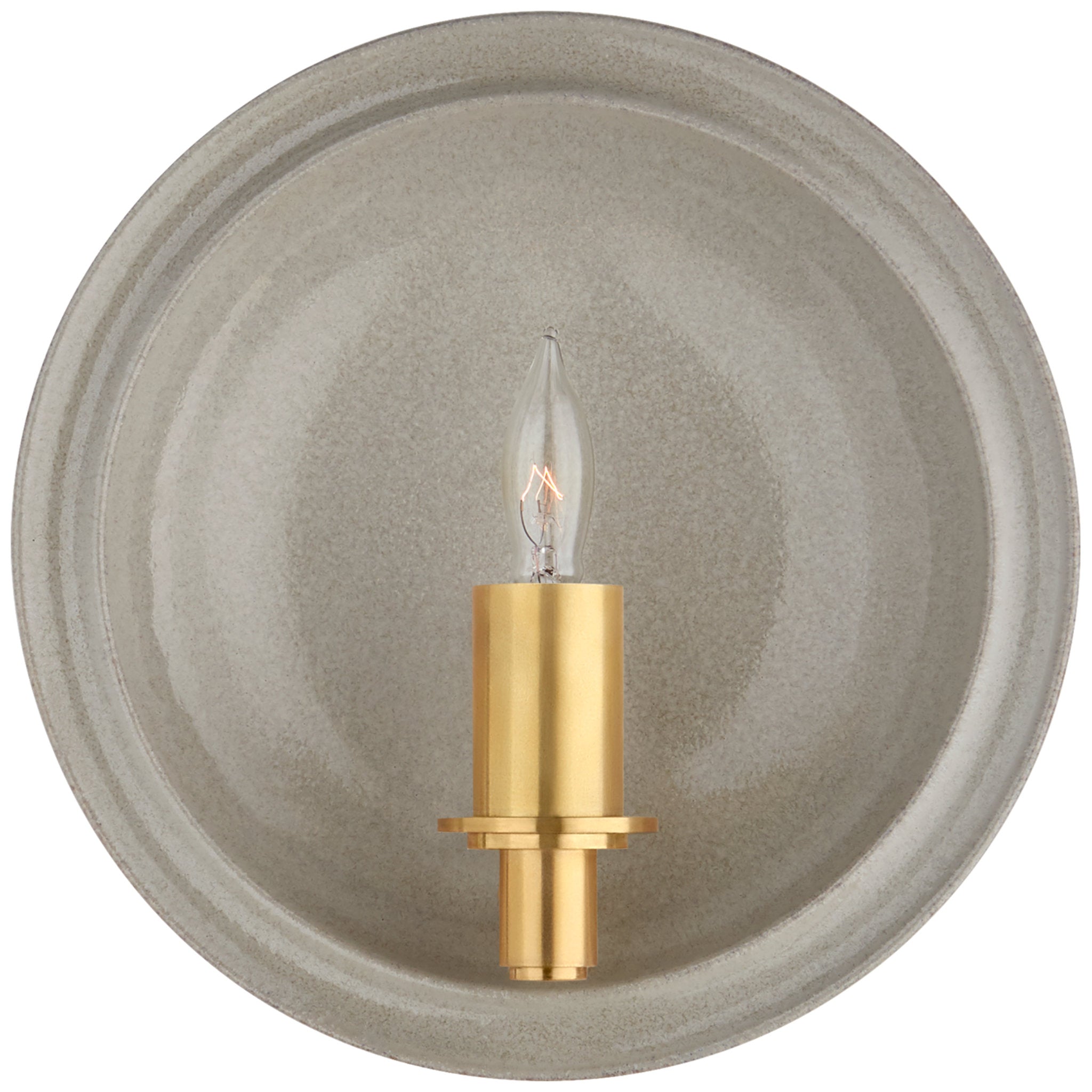 Christopher Spitzmiller Leeds Small Round Sconce in Shellish Gray