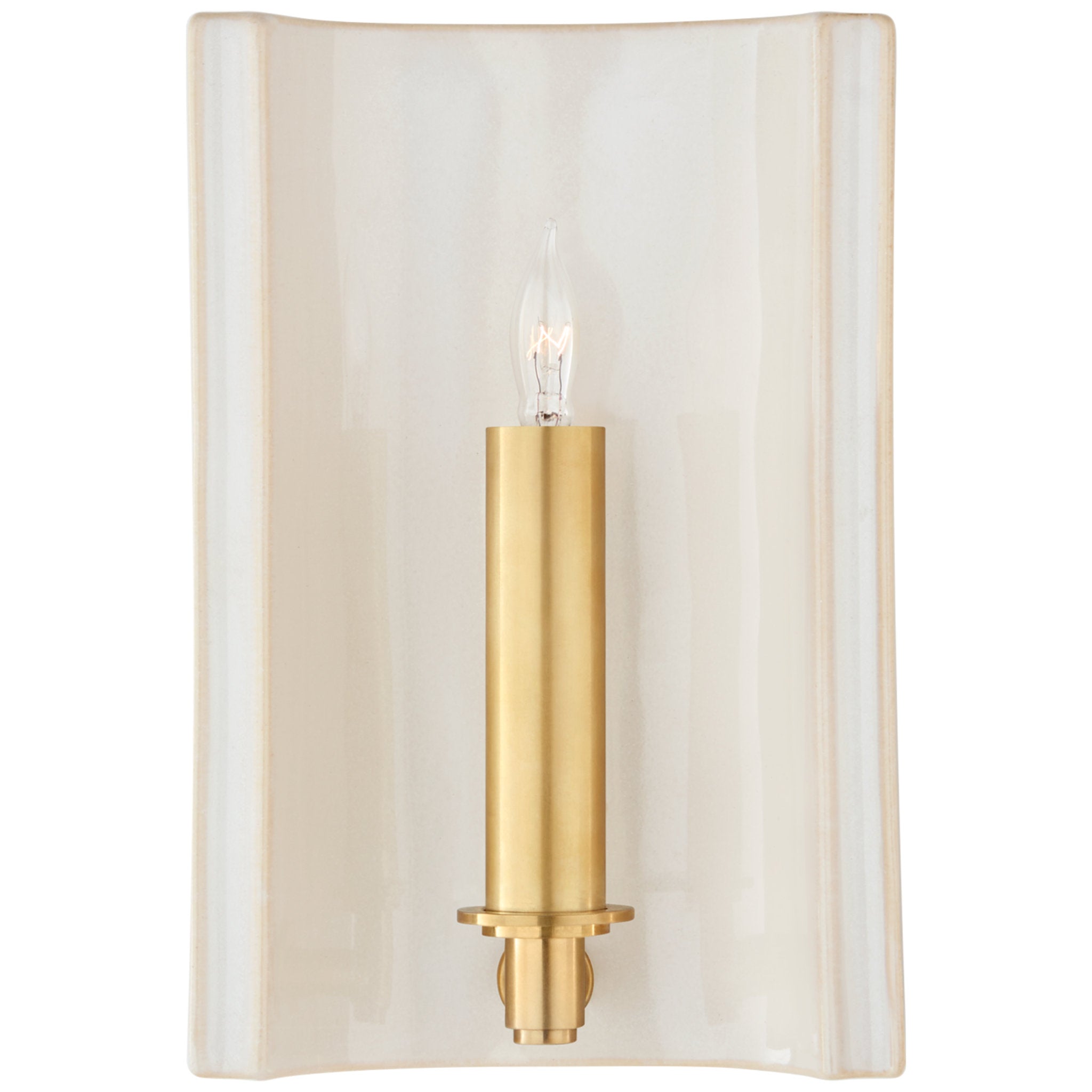 Christopher Spitzmiller Leeds Small Rectangle Sconce in Ivory