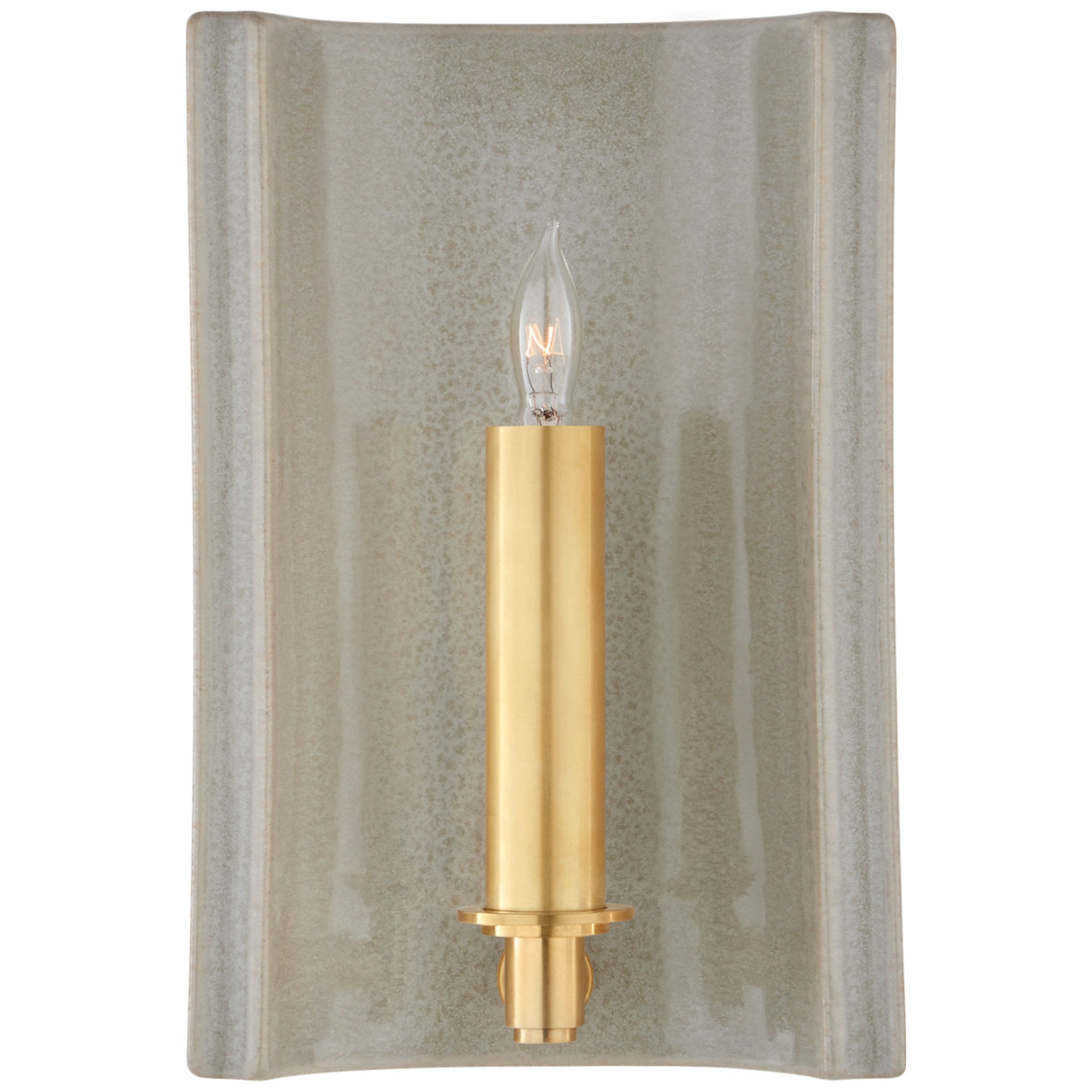Christopher Spitzmiller Leeds Small Rectangle Sconce in Shellish Gray