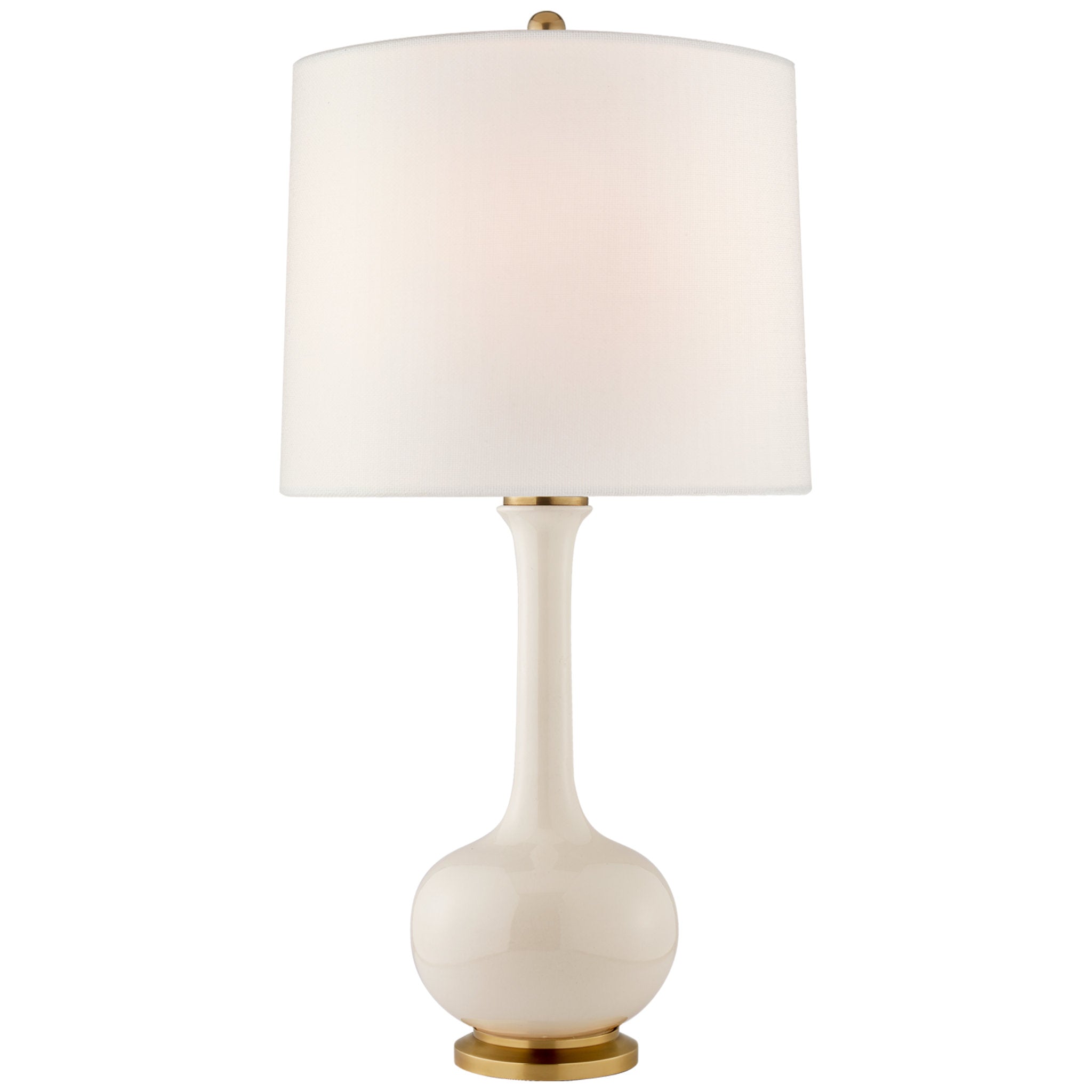 Christopher Spitzmiller Coy Medium Table Lamp in Ivory with Linen Shade