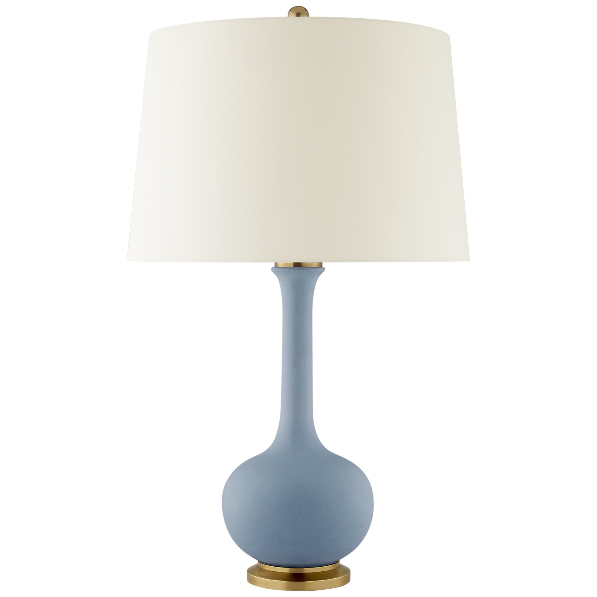 Christopher Spitzmiller Coy Medium Table Lamp in Matte Sky Blue with Natural Percale Shade