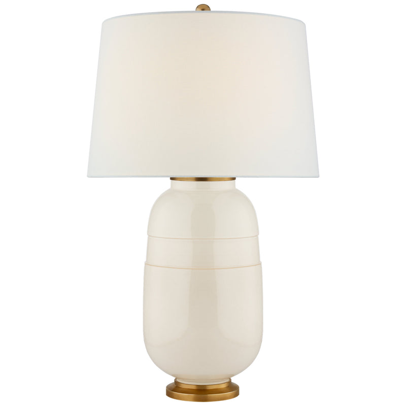 Christopher Spitzmiller Newcomb Medium Table Lamp in Ivory with Linen Shade