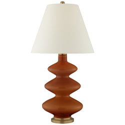 Christopher Spitzmiller Smith Medium Table Lamp in Cinnabar with Natural Percale Shade