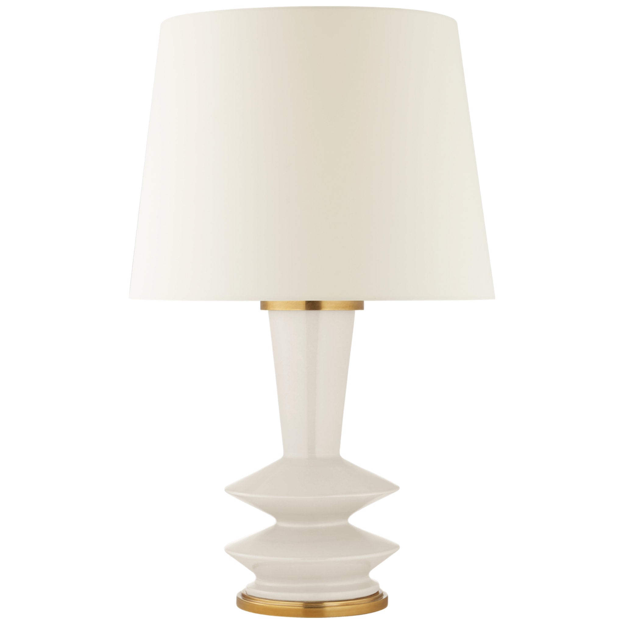 Christopher Spitzmiller Whittaker Medium Table Lamp in Ivory with Linen Shade