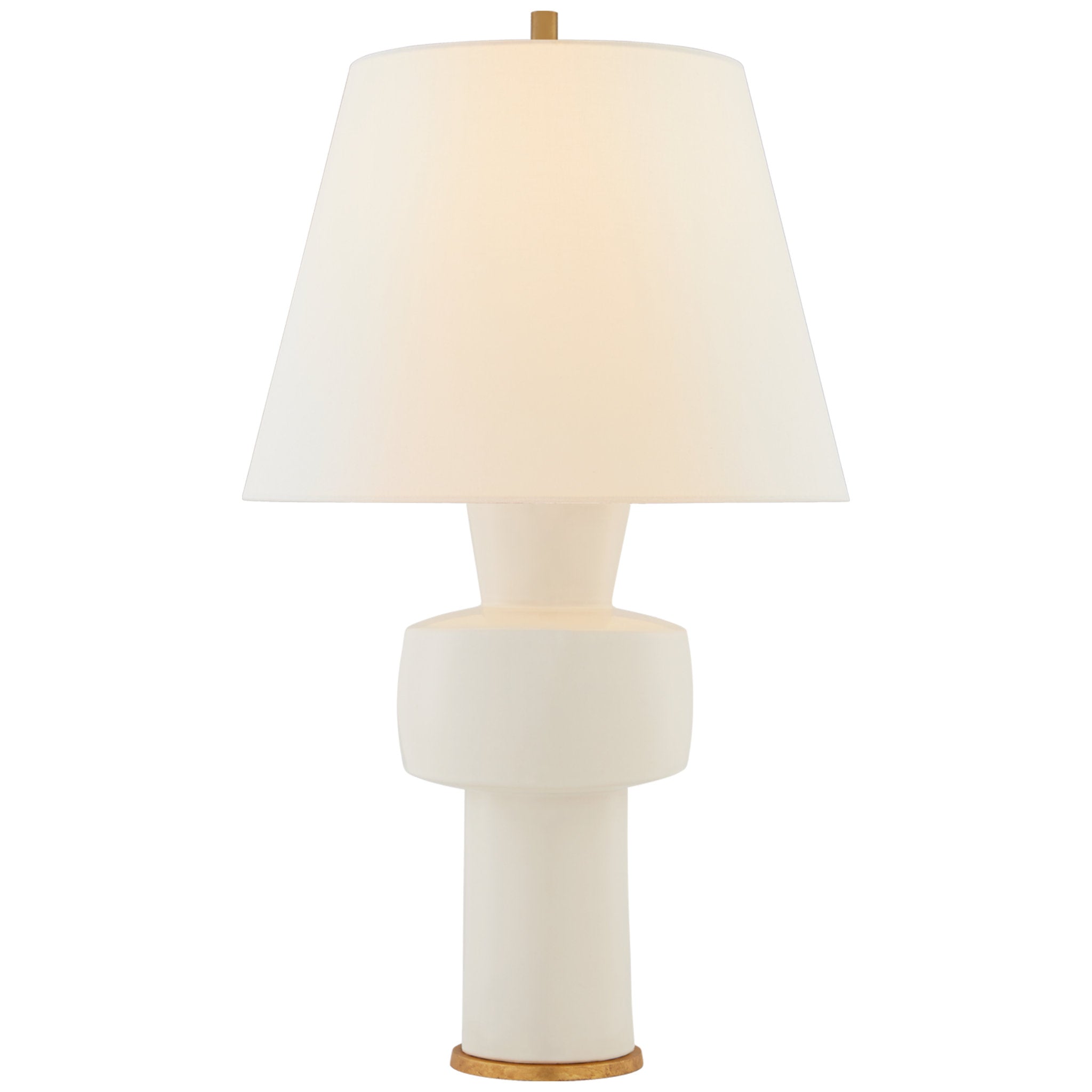 Christopher Spitzmiller Eerdmans Medium Table Lamp in Ivory with Linen Shade W17" x H29"
