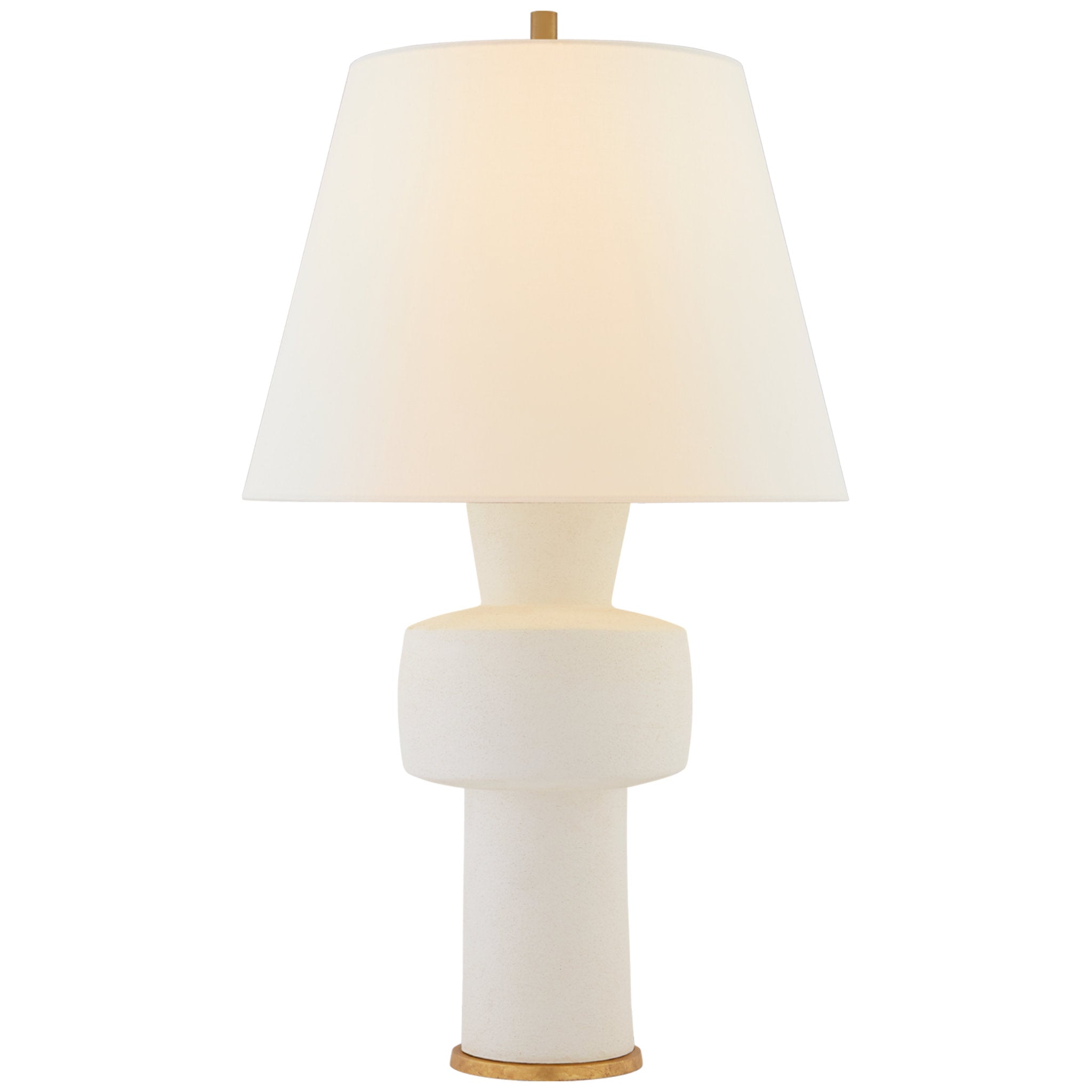 Christopher Spitzmiller Eerdmans Medium Table Lamp in Sandy White with Linen Shade