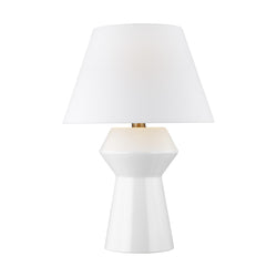 Generation Lighting CT1061ARCBBS1 Chapman & Myers Abaco 1 Light Portable Lamp in Arctic White / Burnished Brass