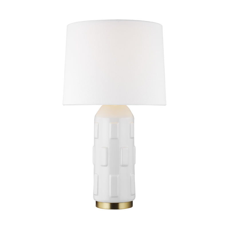 Generation Lighting CT1071ARC1 Chapman & Myers Morada 1 Light Portable Lamp in Arctic White / Burnished Brass