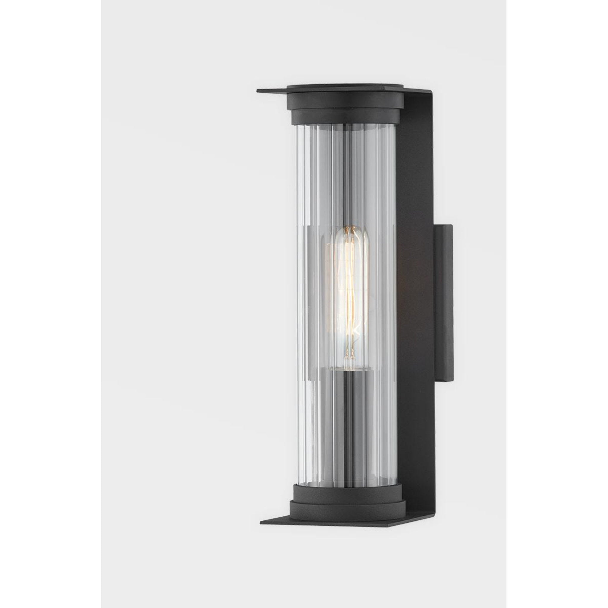 Presley Wall Sconce 1-Light Outdoor LED in  Textured Black 7.5L x 7.5W x 22H