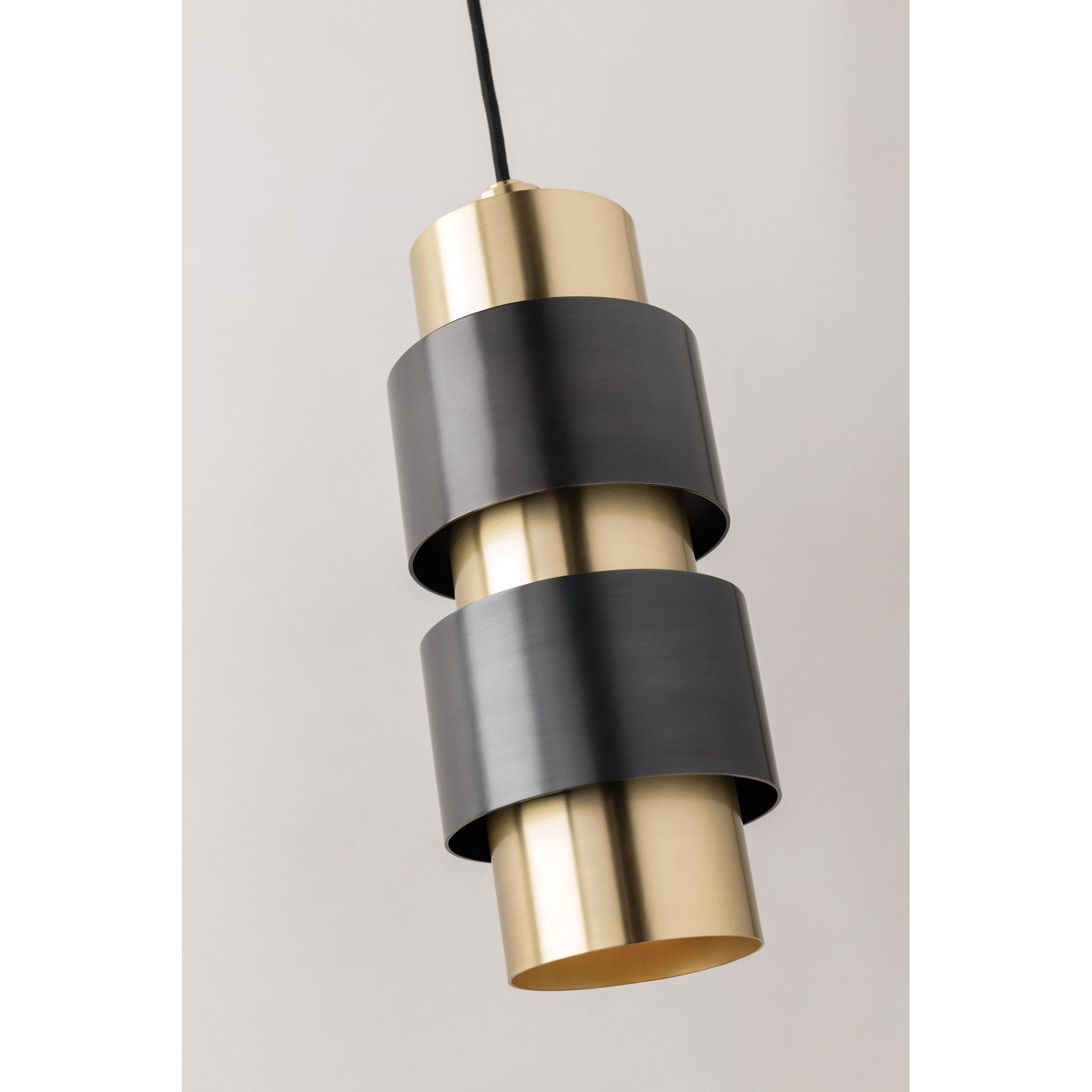 Cyrus 2 Light Pendant in Polished Nickel/old Bronze Combo