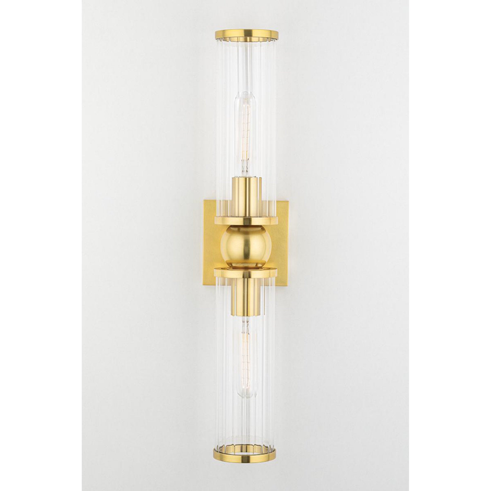 Malone 2-Light Wall Sconce in  Aged Brass 4.5L x 4.5W x 22.25H