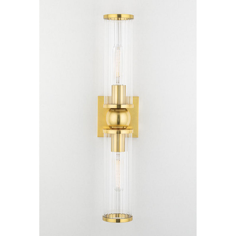 Malone 1 Light Wall Sconce in Aged Brass