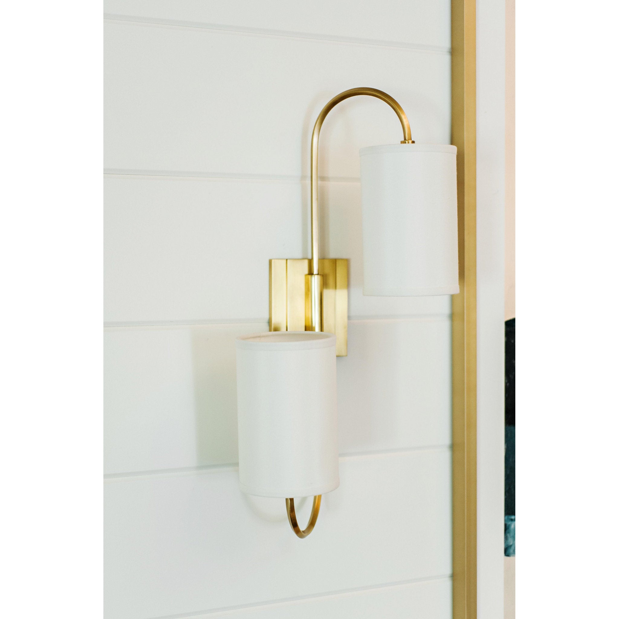 Junius 2 Light Wall Sconce in Aged Brass