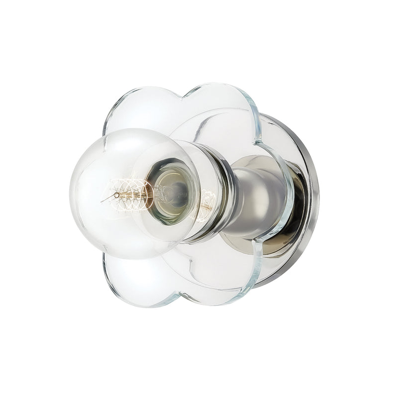 Alexa 1 Light Wall Sconce in Polished Nickel