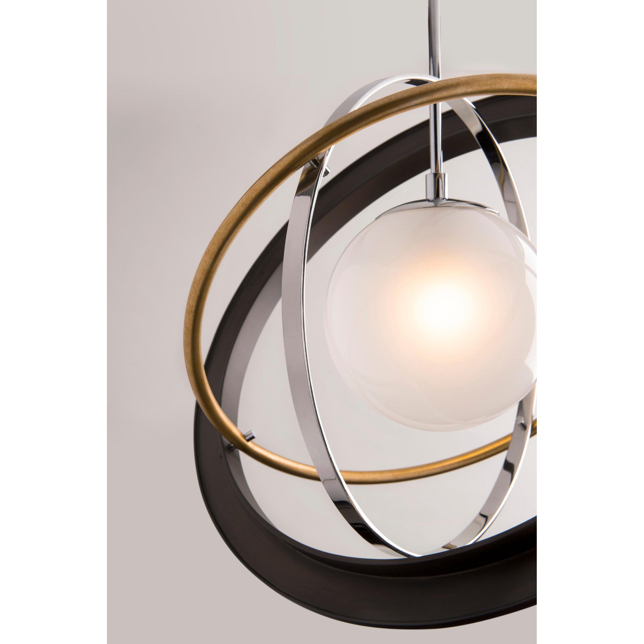 Apogee 1 Light Chandelier in Bronze Gold Leaf And Stainless