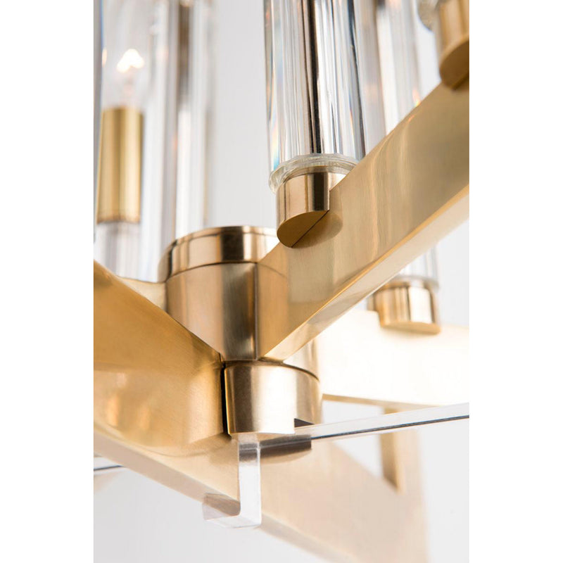 Wellington 8 Light Pendant in Aged Brass