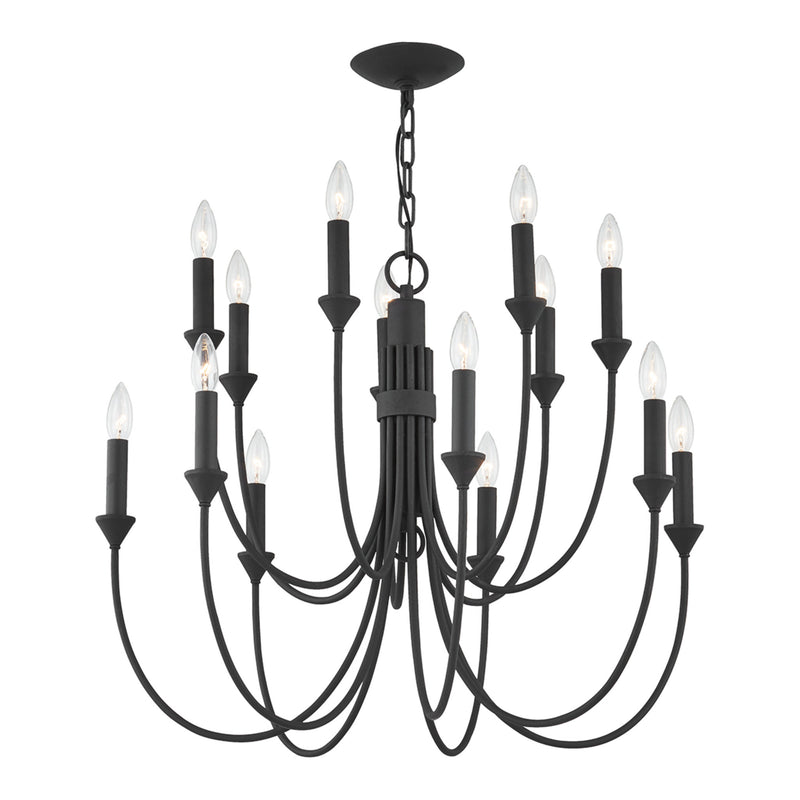 Cate 14 Light Chandelier in Forged Iron