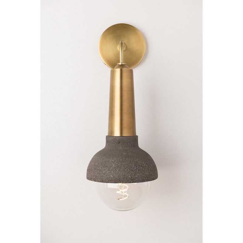 Macy 1 Light Pendant in Aged Brass
