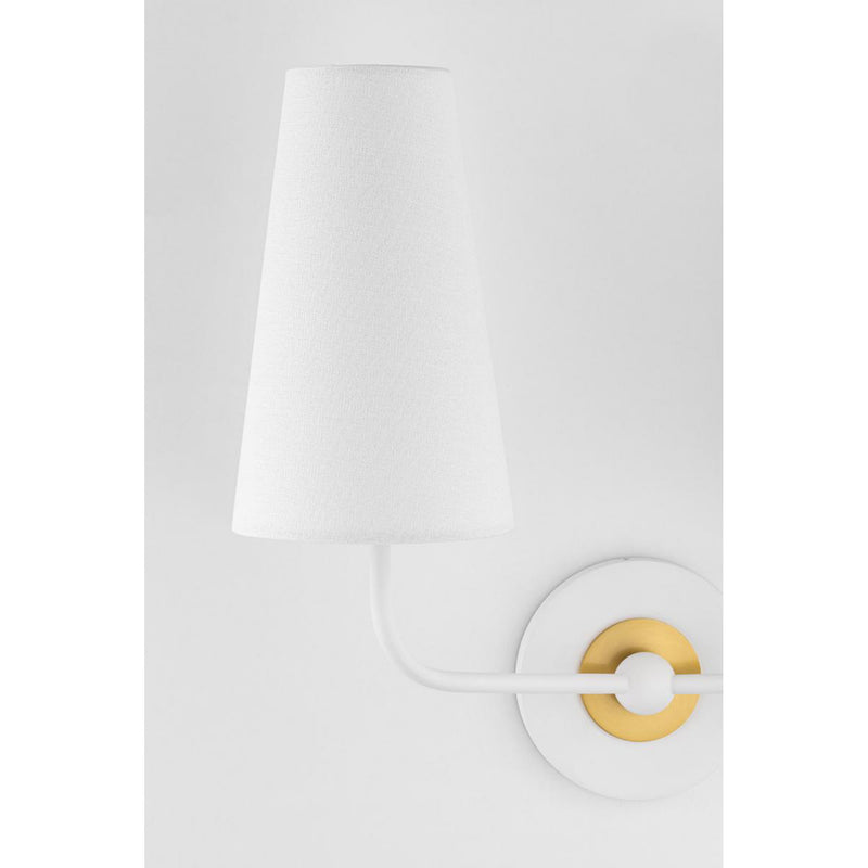 Merri 2 Light Wall Sconce in Aged Brass/Soft Off White