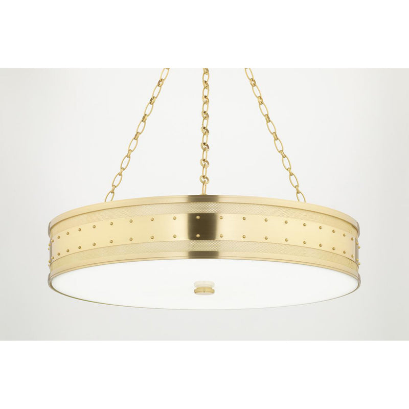 Gaines 3 Light Flush Mount in Aged Brass
