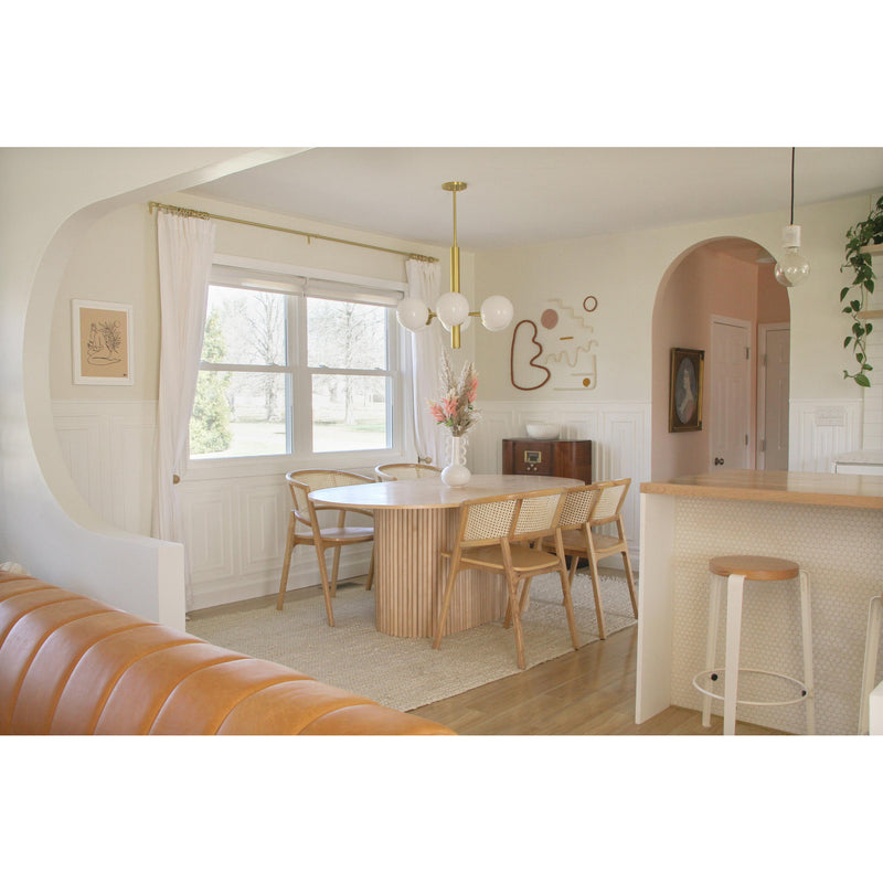 Stella 6 Light Chandelier in Aged Brass