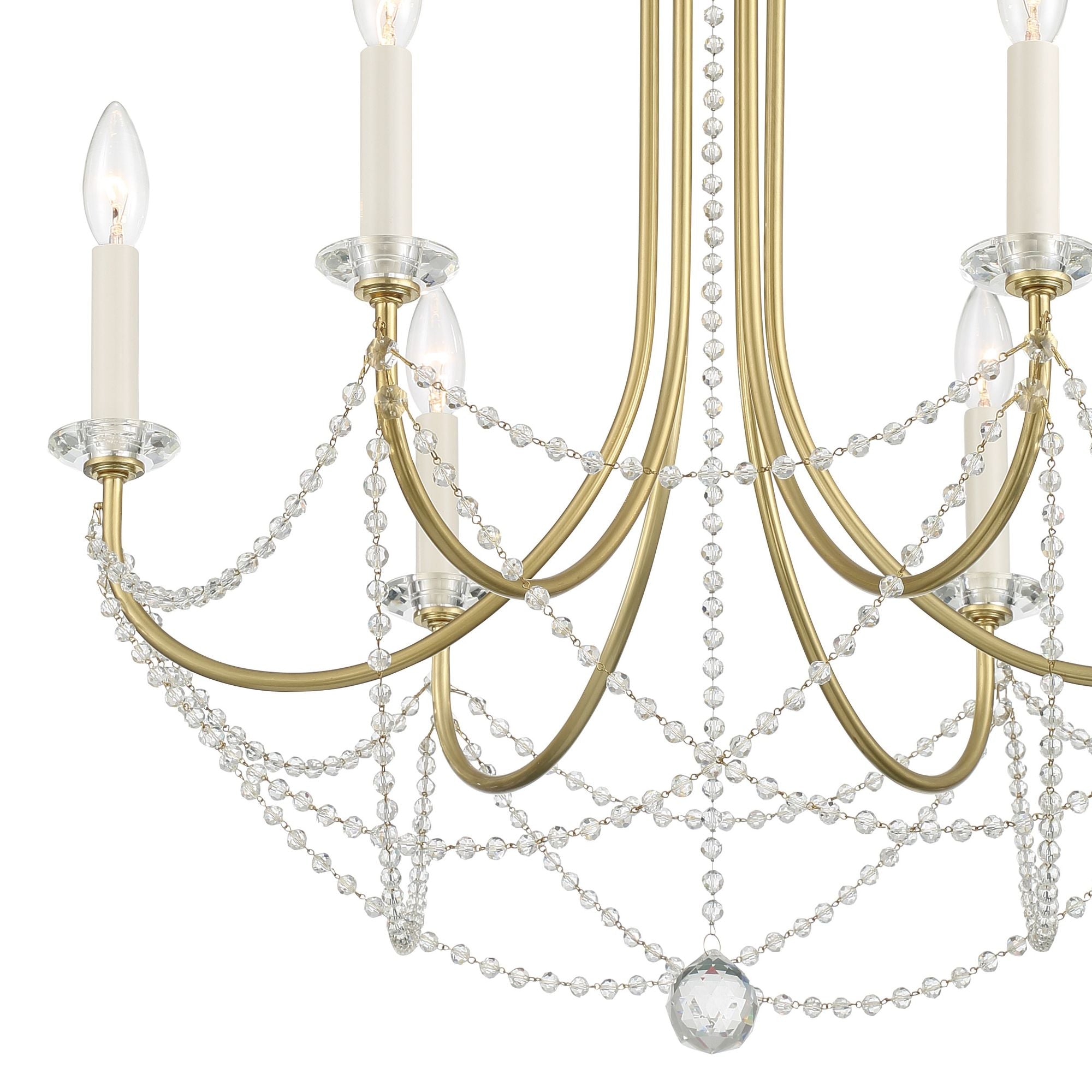 Delilah 6 Light Aged Brass Chandelier 24"W x 27.5"H x 24"D