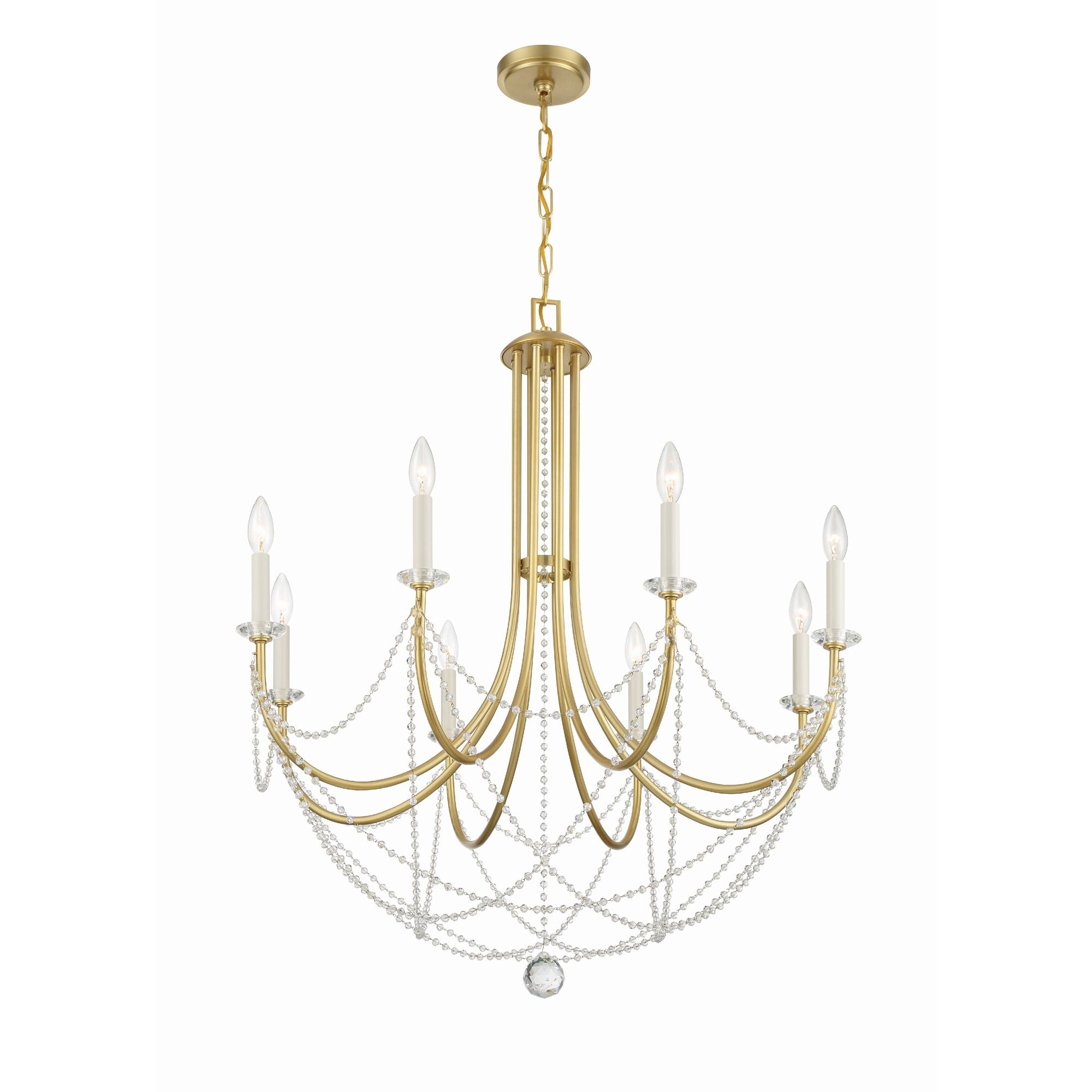 Delilah 8 Light Aged Brass Chandelier 31.5"W x 37"H x 31.5"D