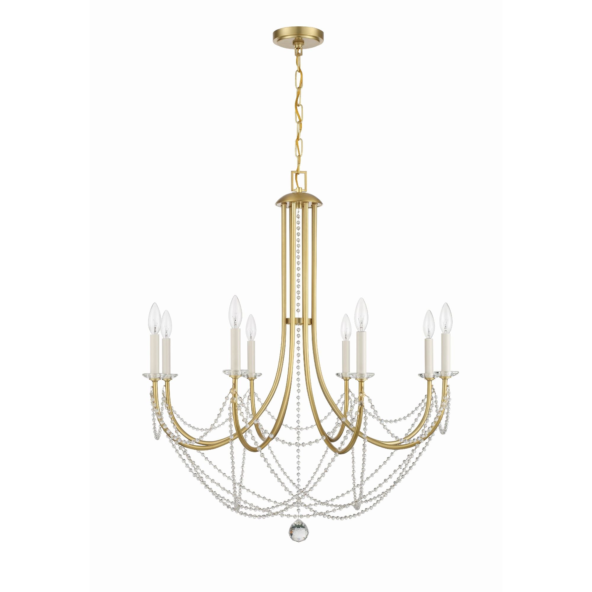Delilah 8 Light Aged Brass Chandelier 31.5"W x 37"H x 31.5"D