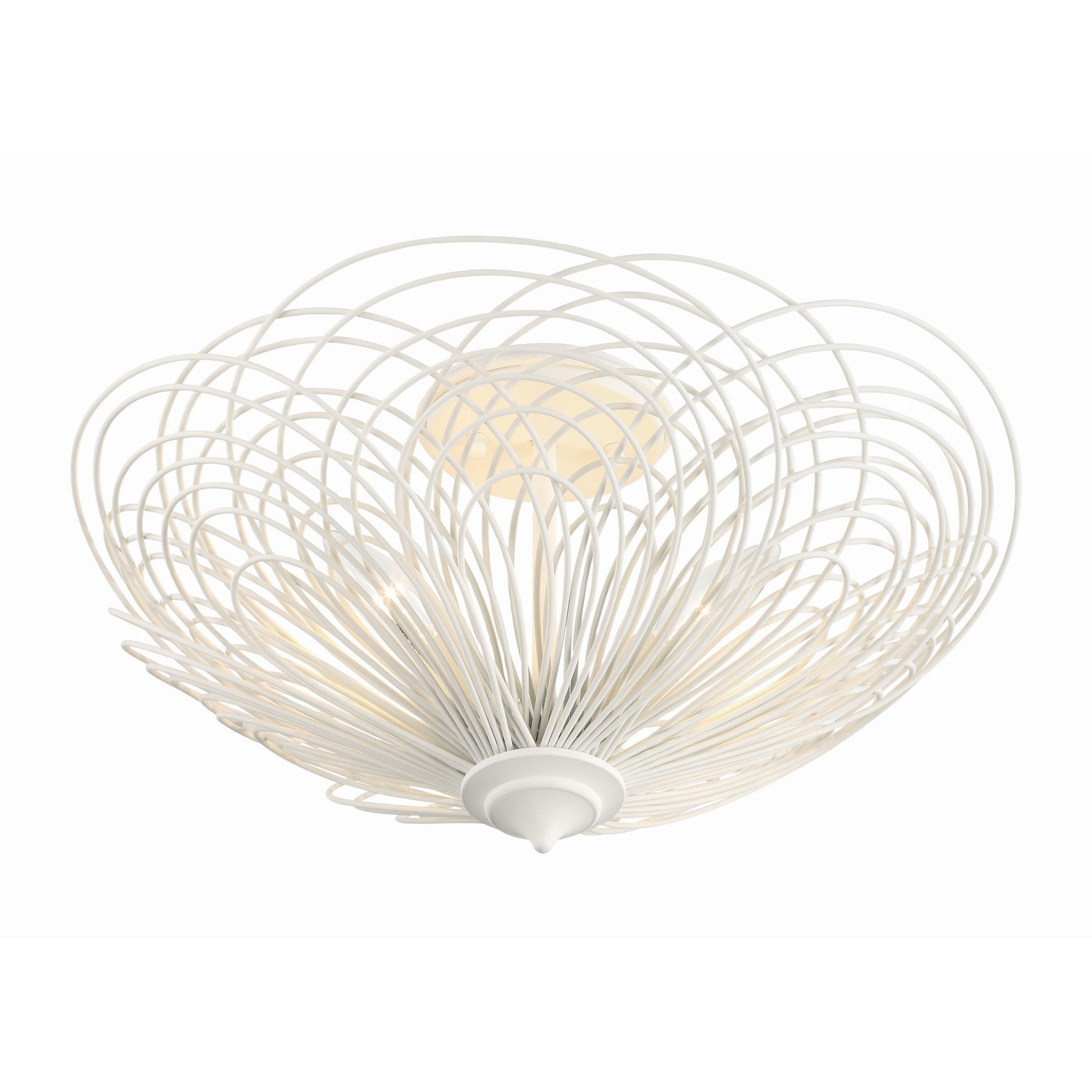 Doral 19'' Matte White Semi Flush Mount White 19"W x 10.25"H x 19"D