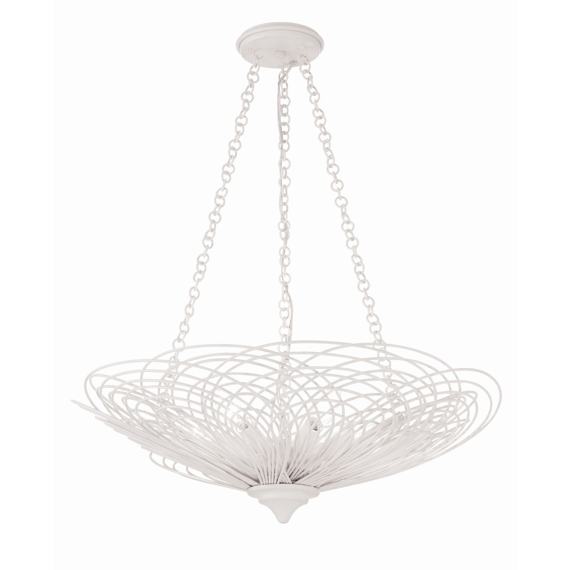 Doral 24'' Matte White Chandelier White 24"W x 10"H x 24"D