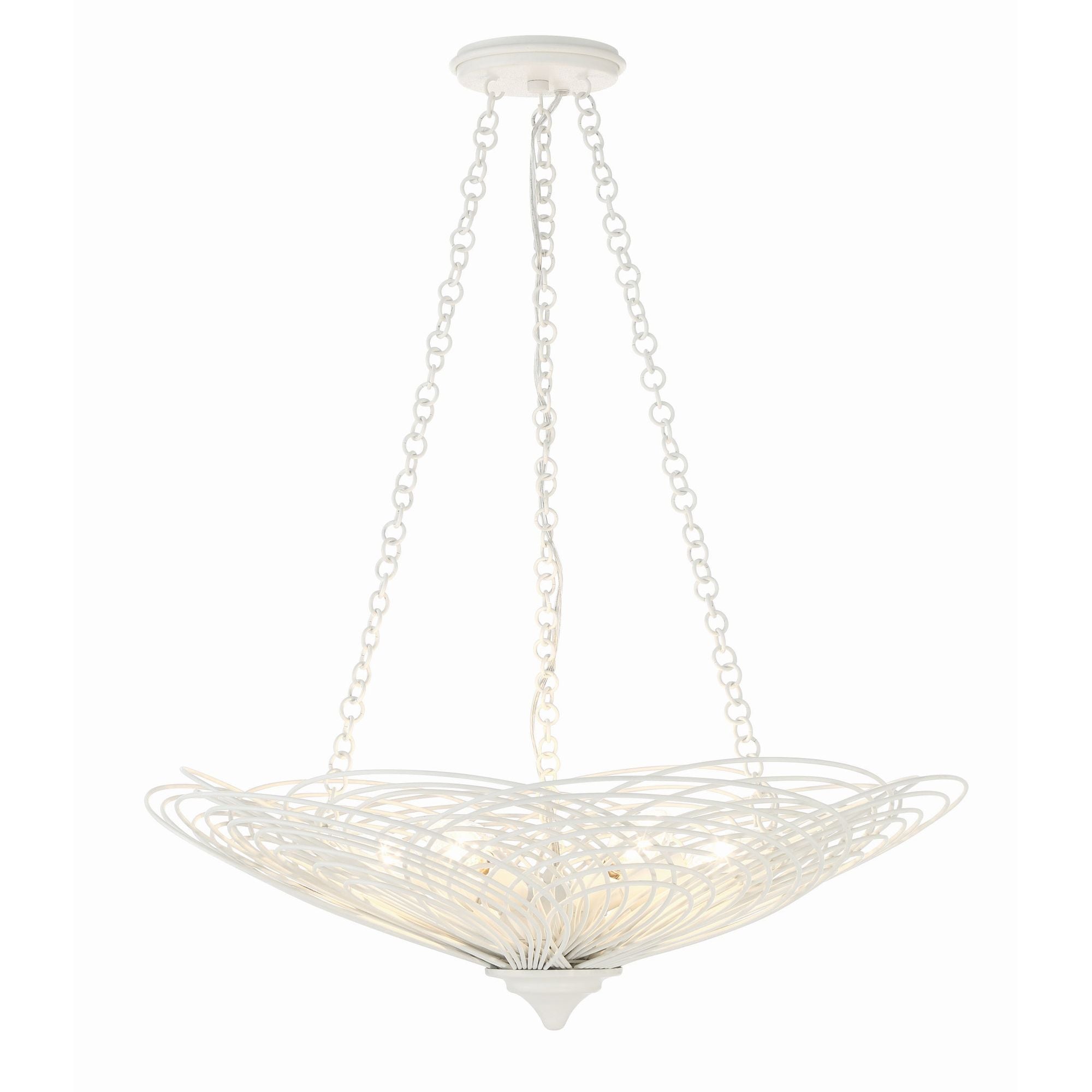 Doral 24'' Matte White Chandelier White 24"W x 10"H x 24"D