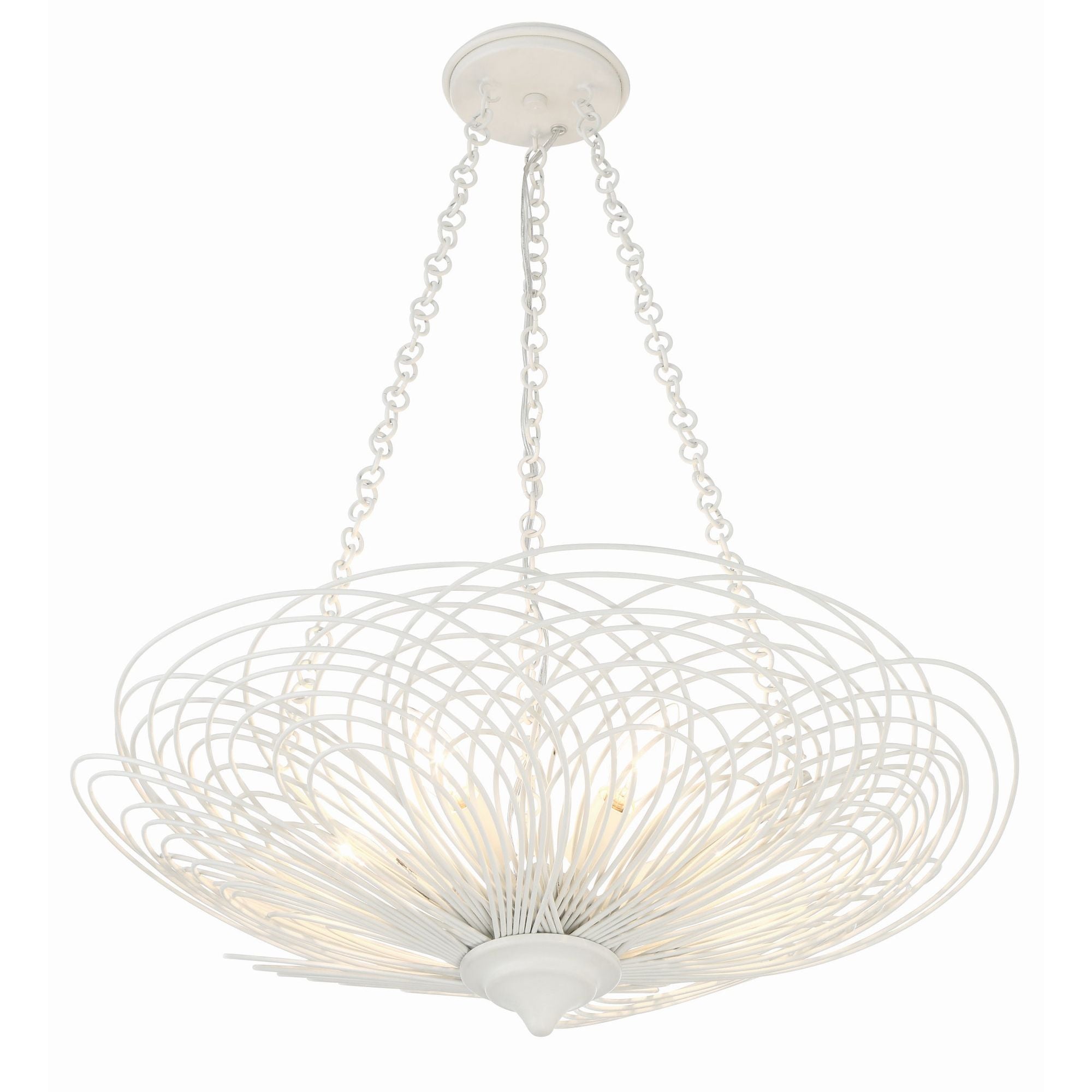 Doral 24'' Matte White Chandelier White 24"W x 10"H x 24"D