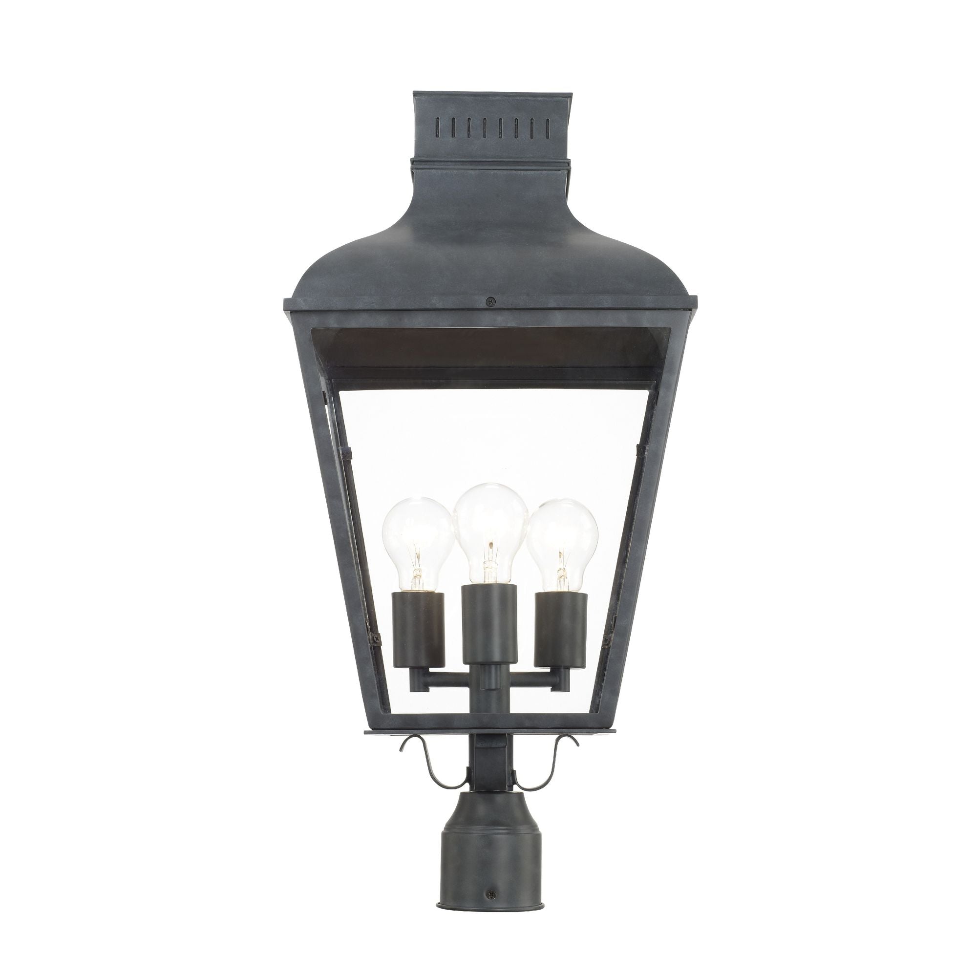 Dumont 3 Light Graphite Outdoor Lantern Post