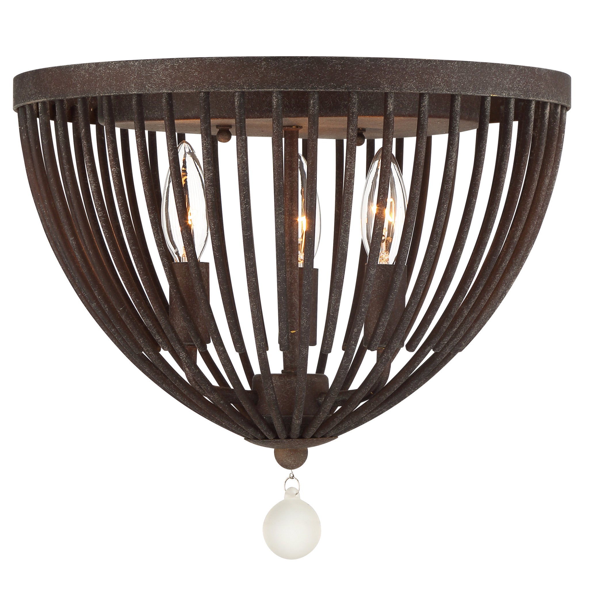 Duval 14'' Forged Bronze Flush Mount Bronze 14"W x 11.75"H x 14"D