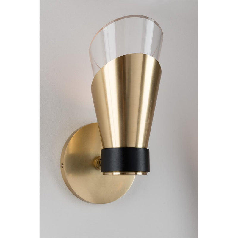Angie 2 Light Wall Sconce in Aged Brass/Black