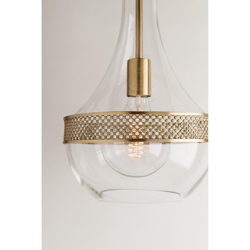 Hagen 1 Light Pendant in Polished Nickel