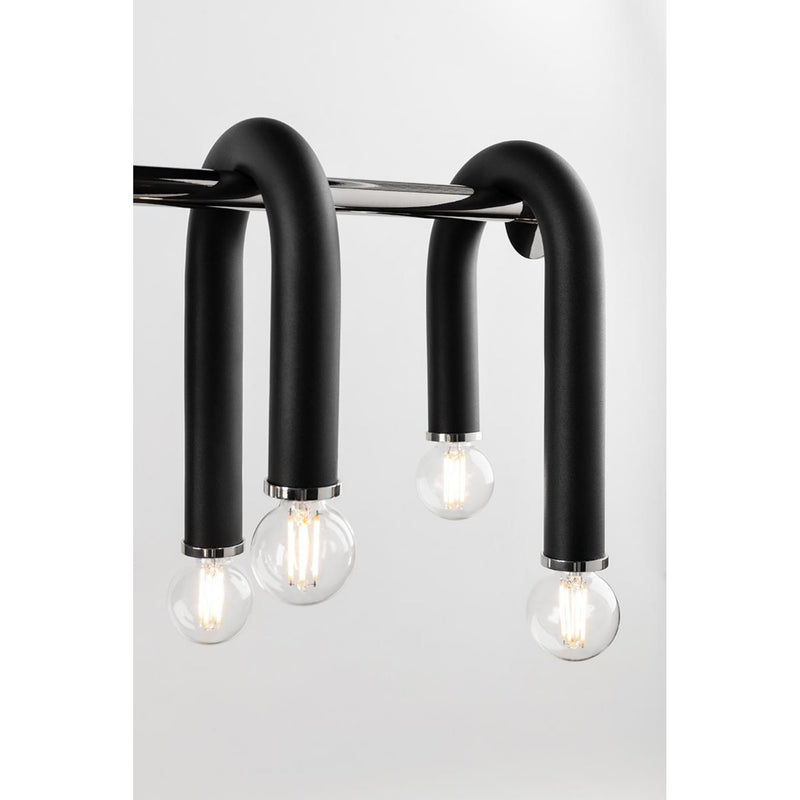 Whit 2 Light Wall Sconce in Polished Nickel/Black