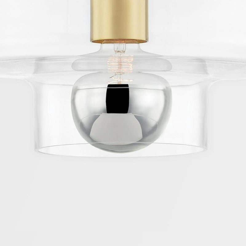 Iona 1 Light Flush Mount in Aged Brass