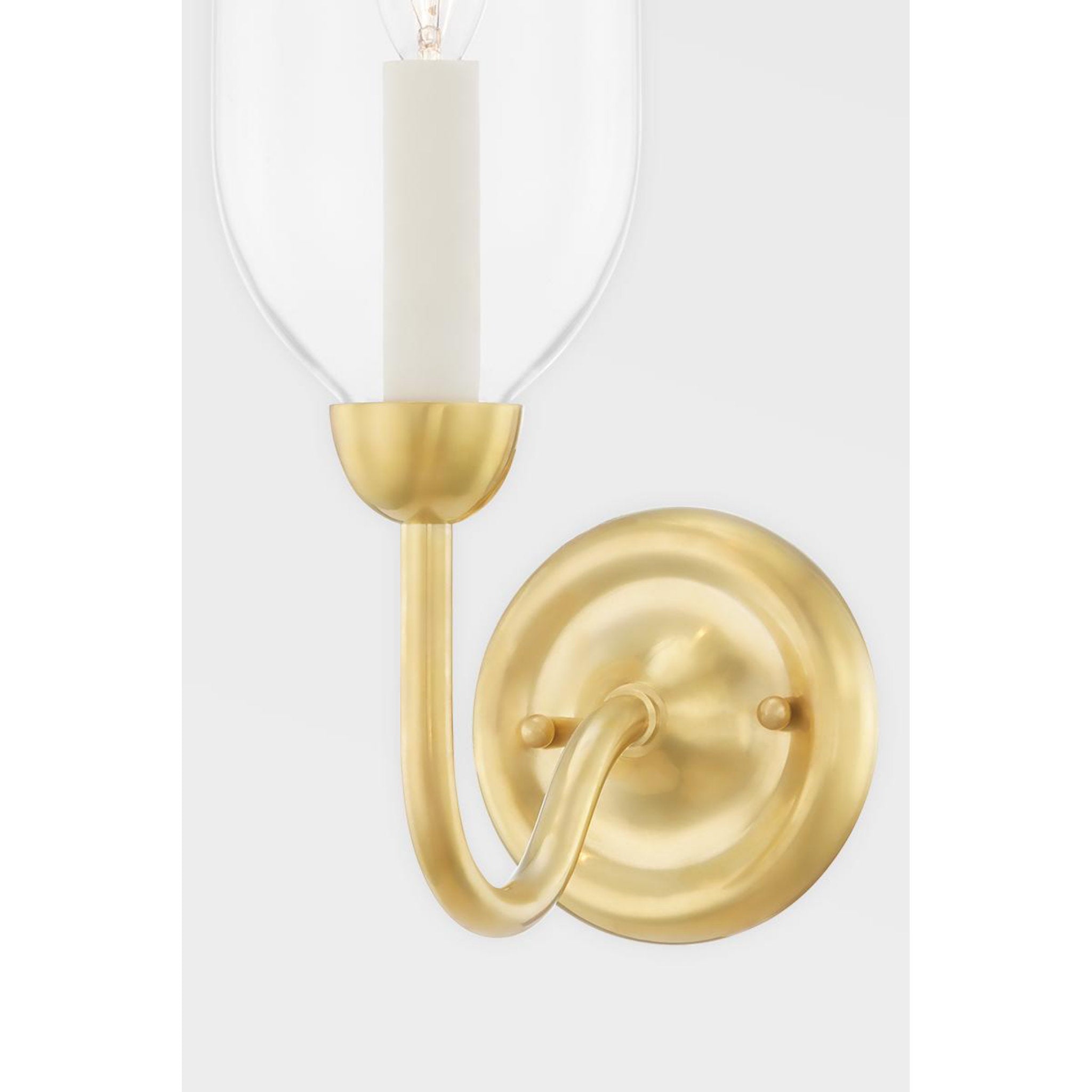 Classic No.1 1 Light Plug-in Sconce in Aged Brass by Mark D. Sikes