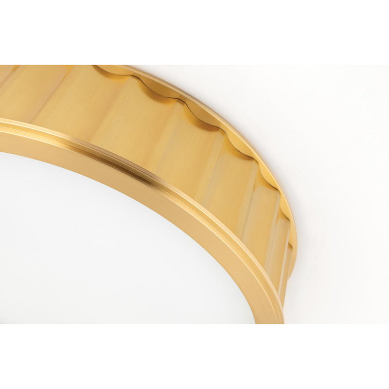 Middlebury 2 Light Flush Mount in Aged Brass