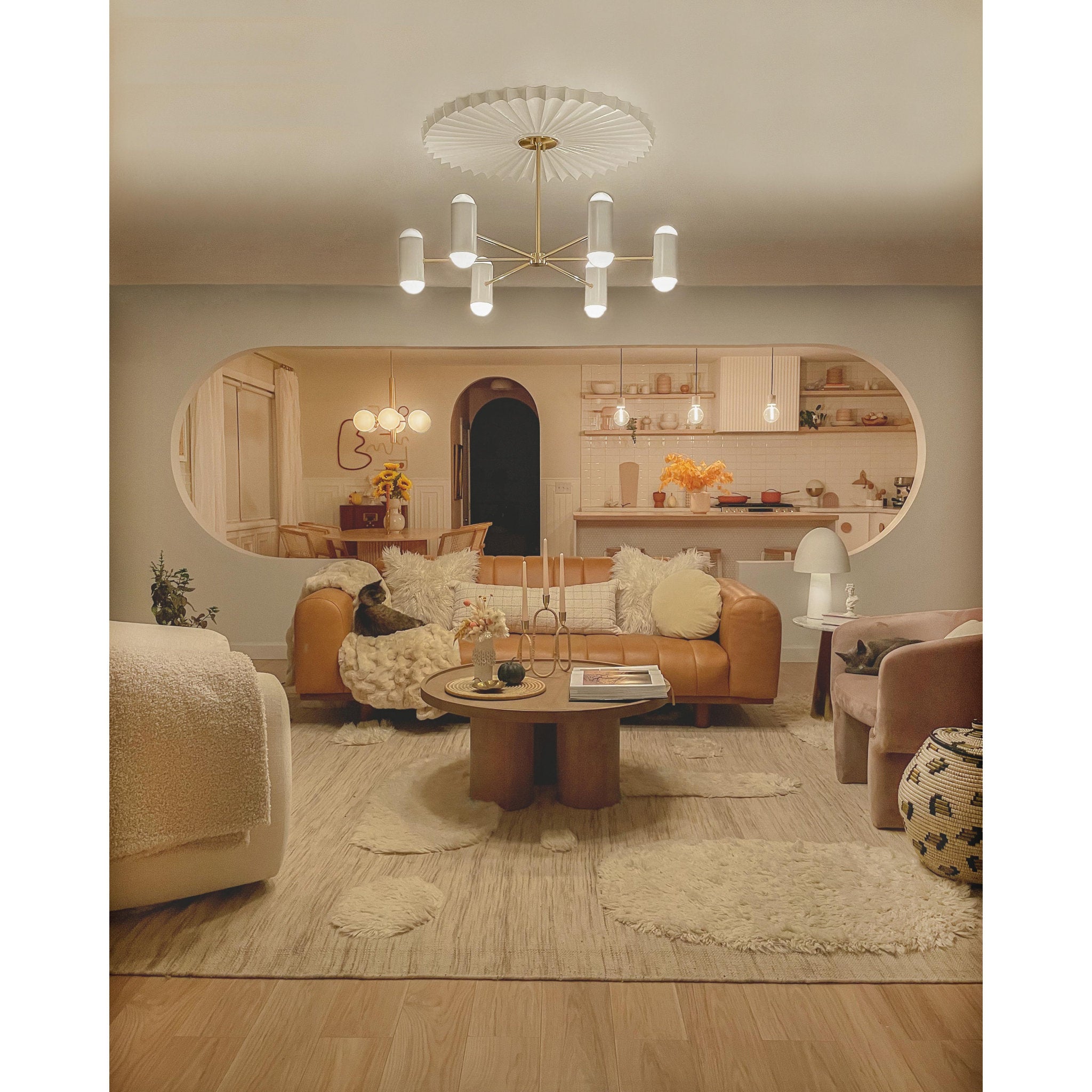 Stella 6-Light Chandelier in  Aged Brass 28L x 28W x 23.75H