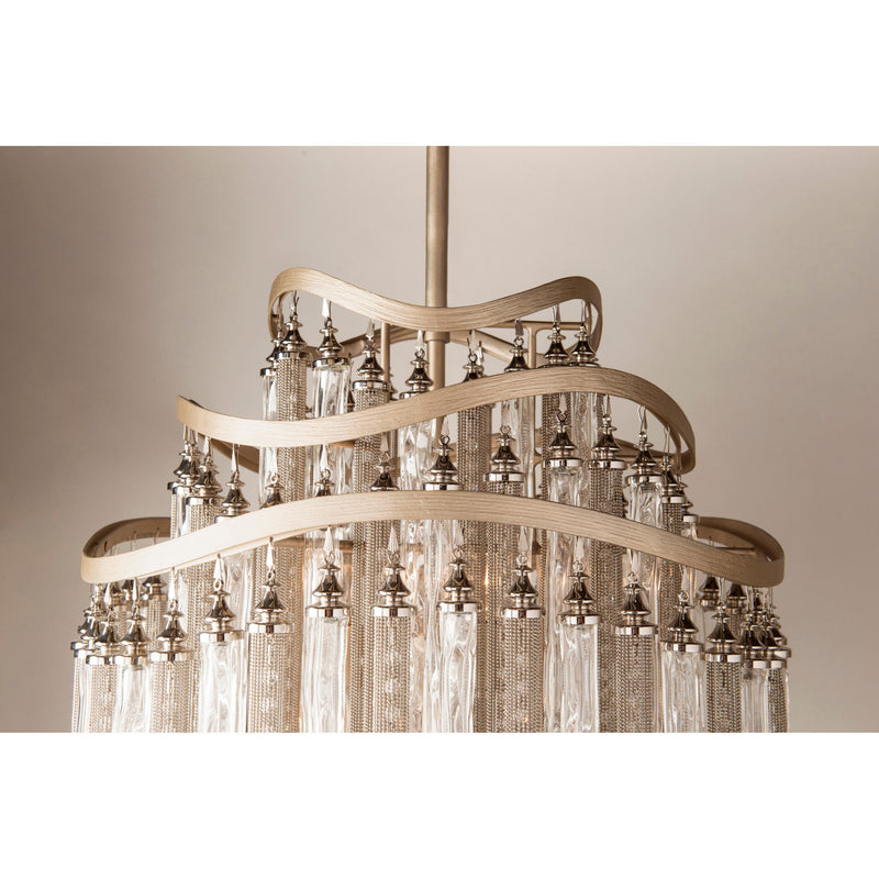 Chimera 10 Light Chandelier in Tranquility Silver Leaf